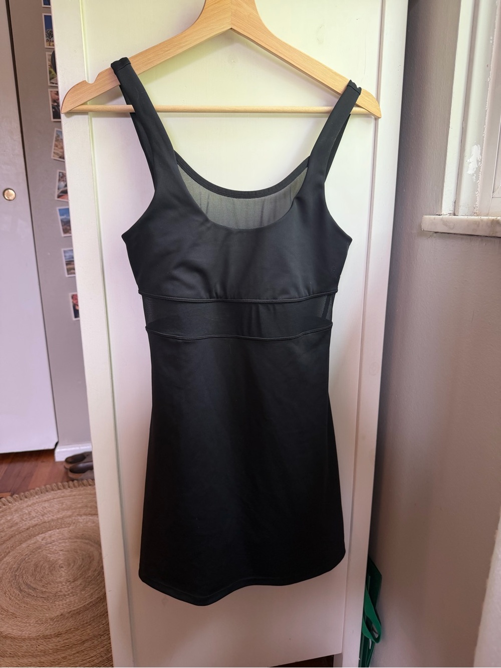 Alo Yoga Double Trouble Black Tennis Dress with Scoop Neck